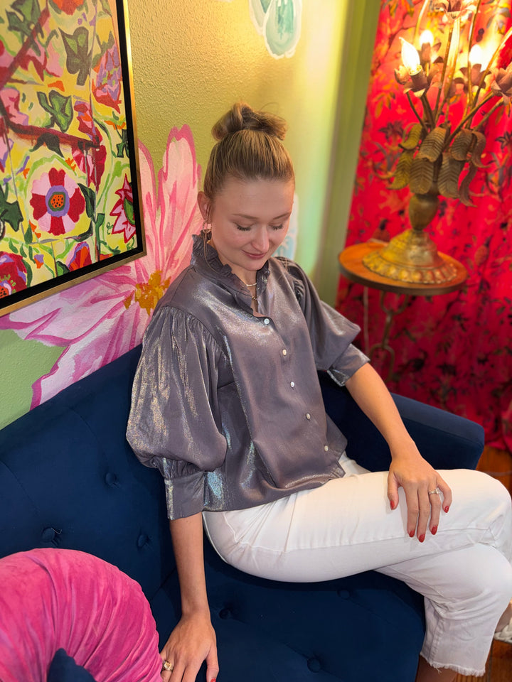 Marley Purple Puff Sleeve Top