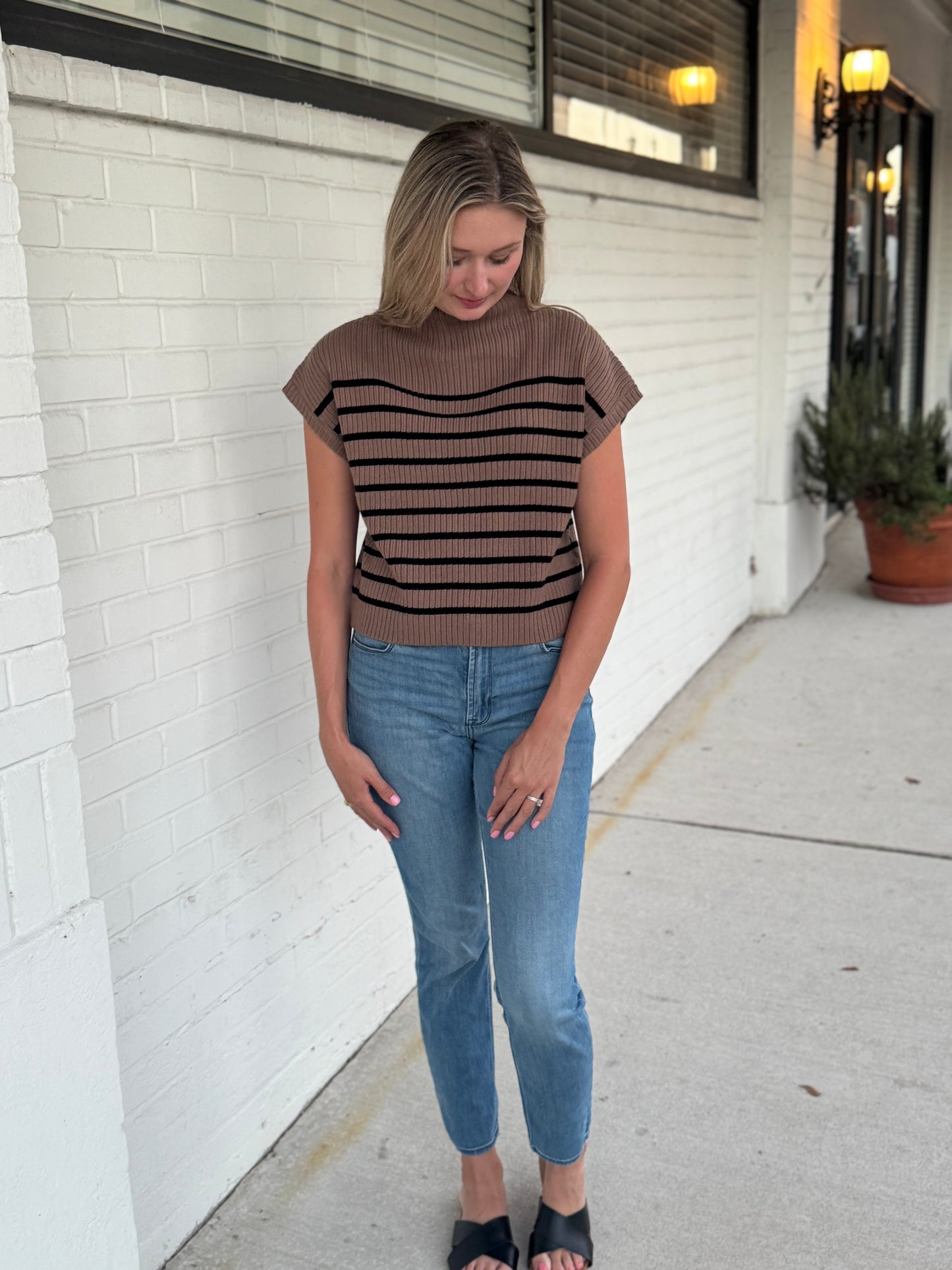 Susan Striped Brown Sweater Shirt