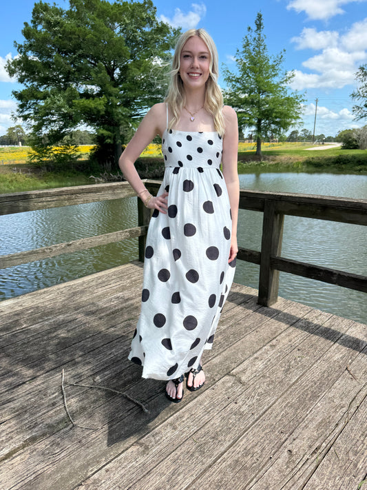 Kayla Polka Dot Midi Dress