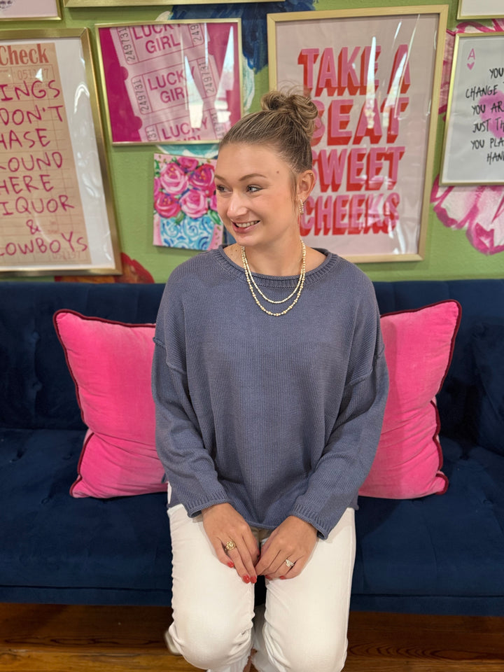 Piper Dusty Blue Sweater