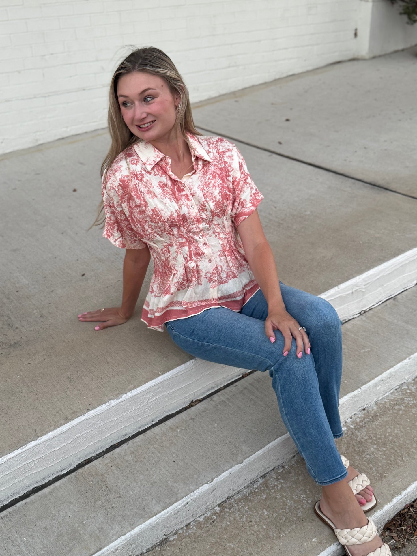 Jessica Button Up Floral Top