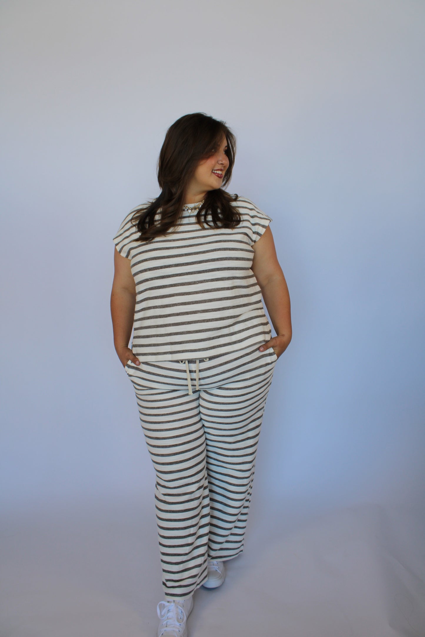 Victoria Striped Drawstring Set