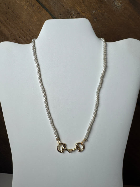 MIla Horse Bit Pearl Necklace