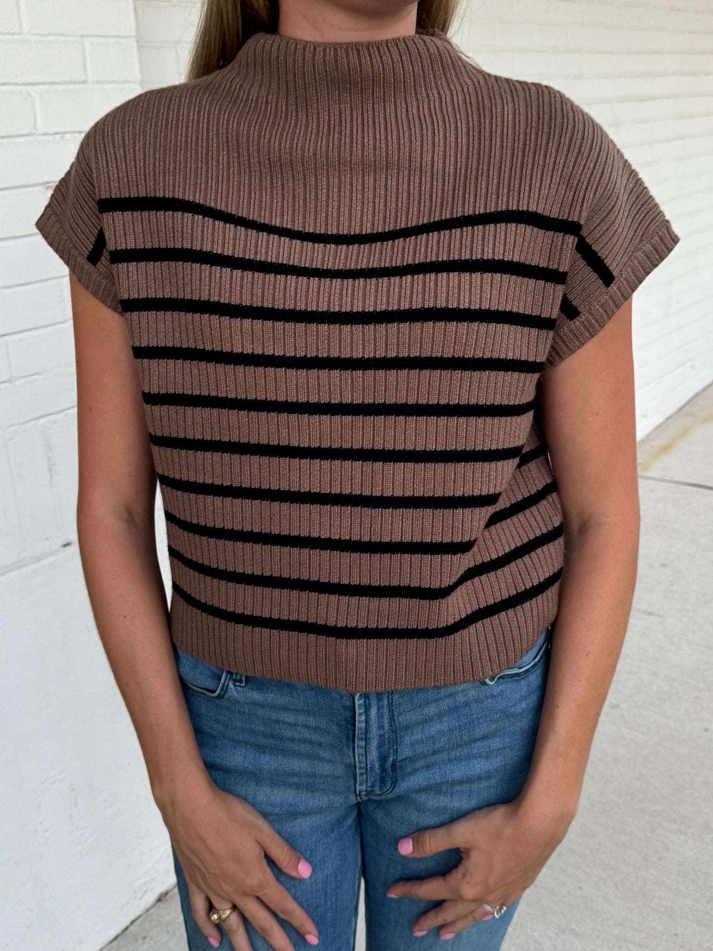 Susan Striped Brown Sweater Shirt