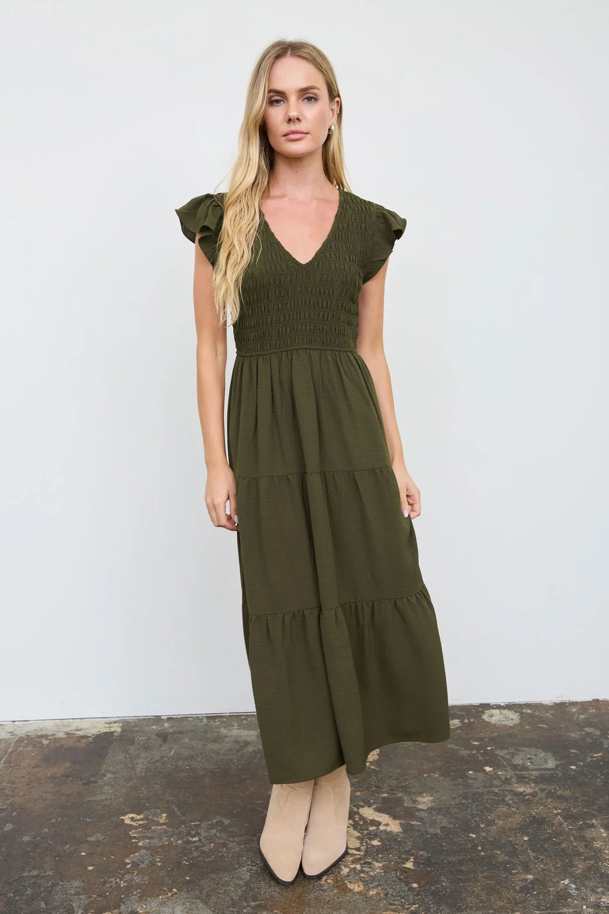 Name Of The Game Dress Olive Dress