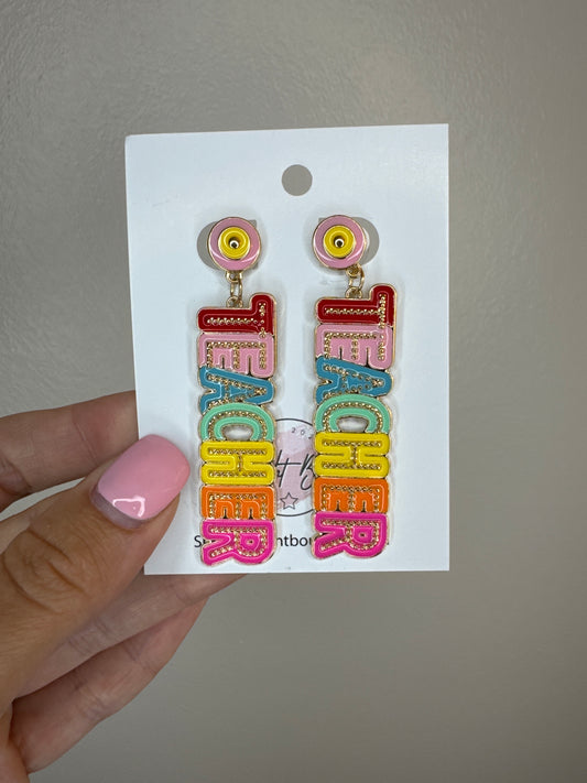 Metal Teacher Earrings