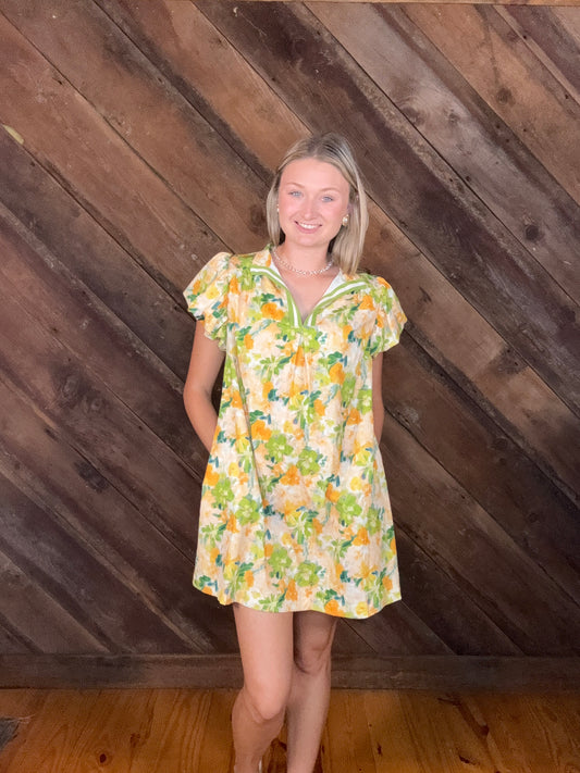 Jordan Floral Collared Mini Dress