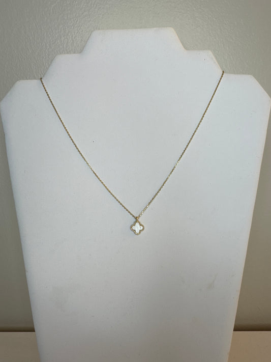 Mini White Clover Necklace