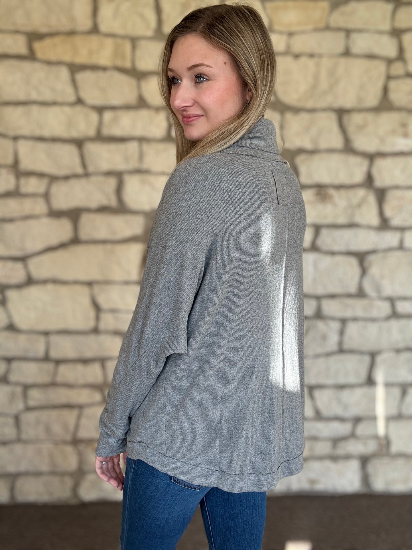 Changing Leaves Top- Grey