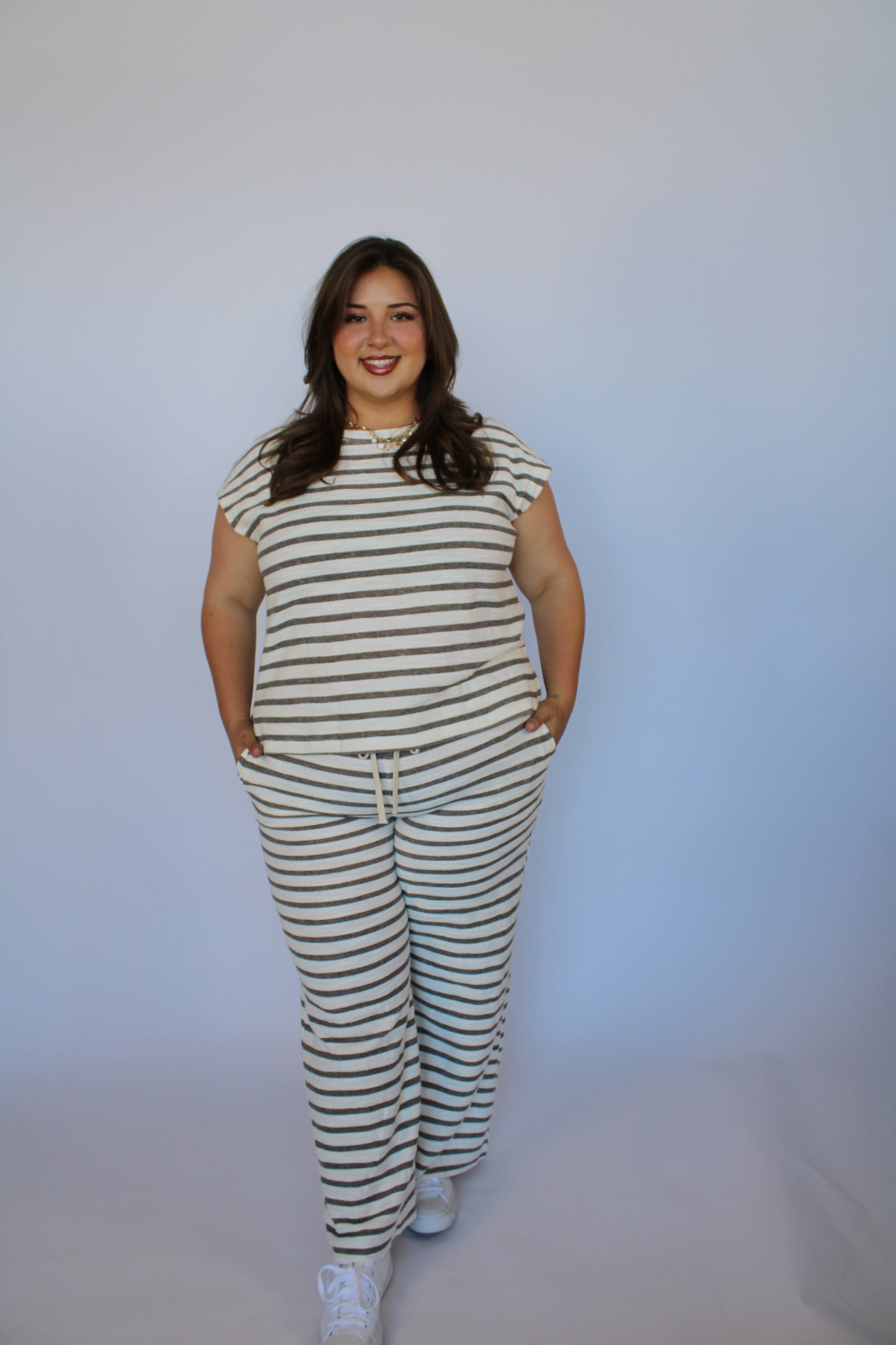Victoria Striped Drawstring Set