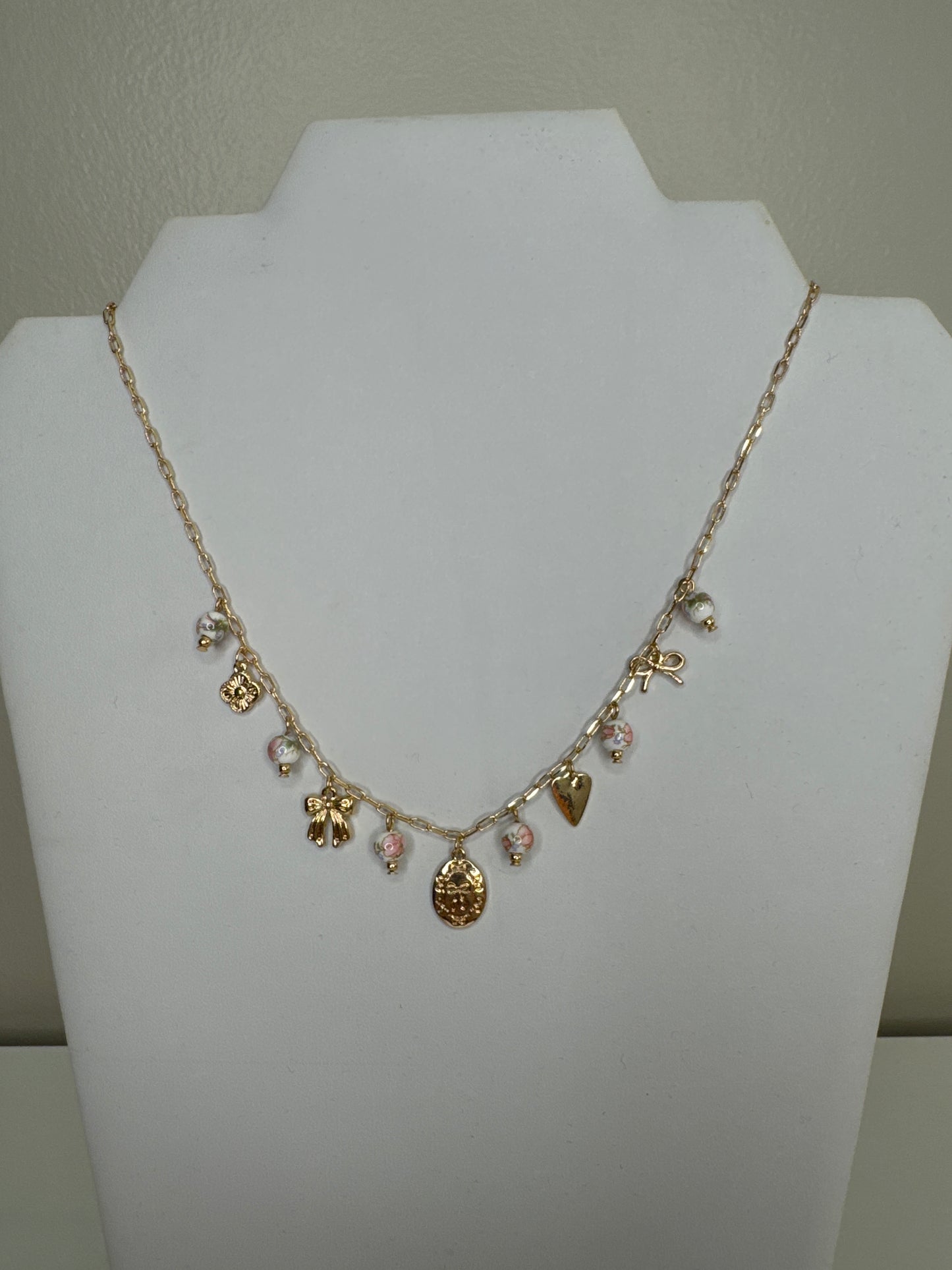 Floral Ball Charm Necklace