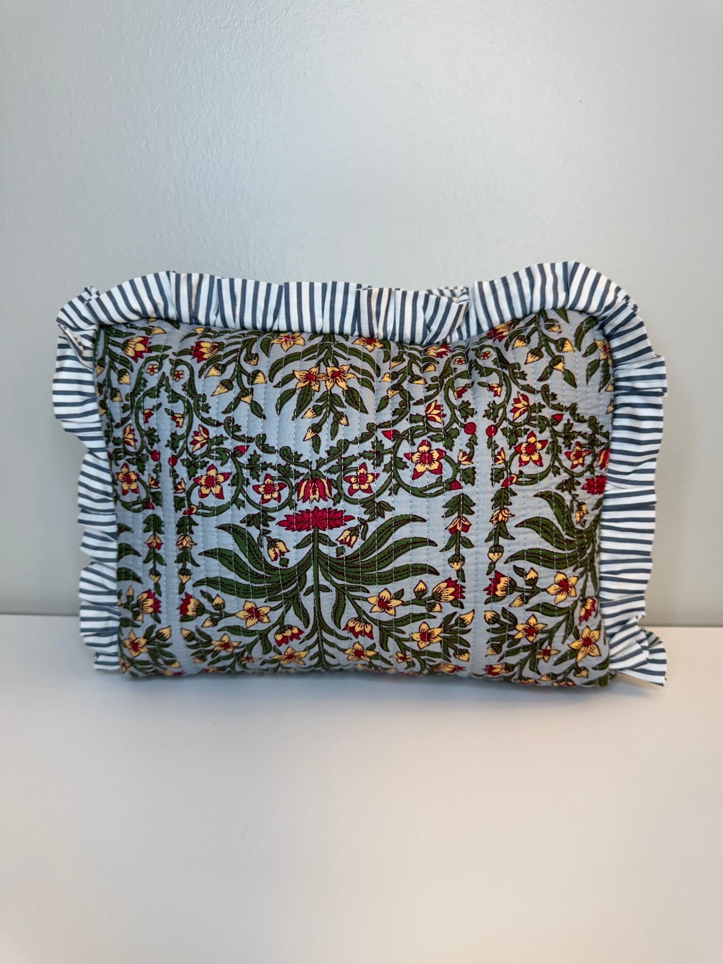Blue Floral Cosmetic Bag