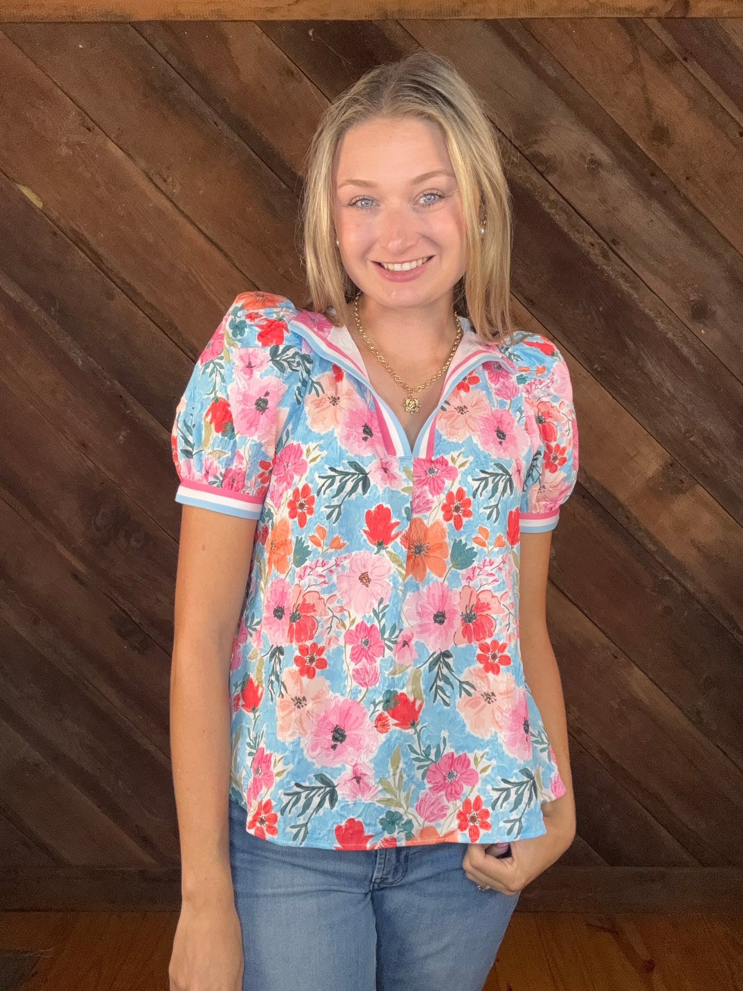 Yvonne Floral Split Neck