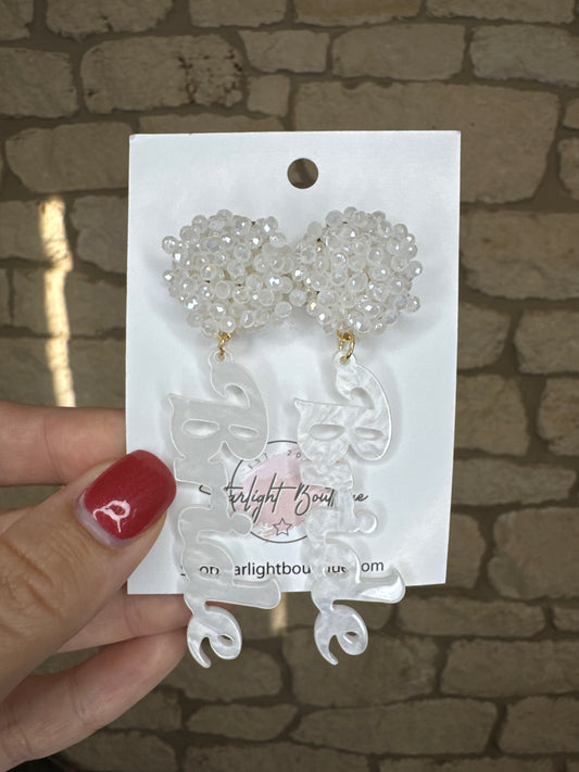 White Bride Earrings