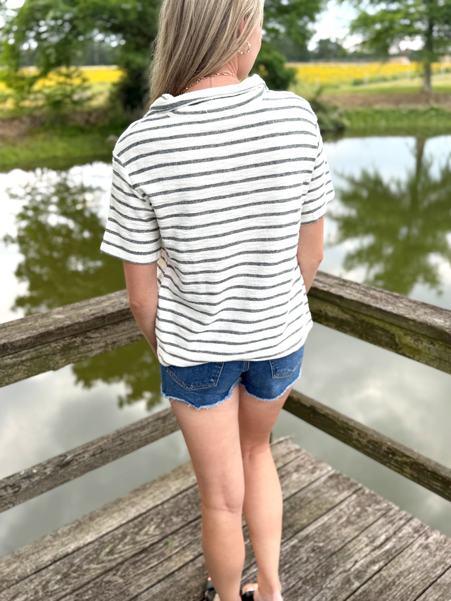 Lexi Collared Striped Top