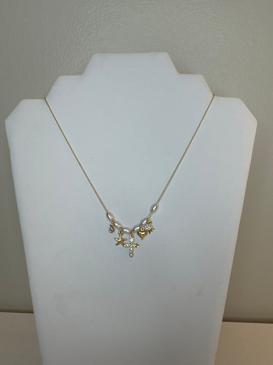 Pearl and Cross Necklace