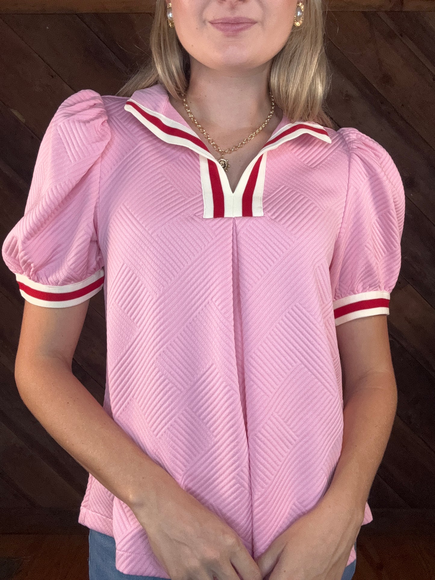 Devan Textured Puff Sleeve Top