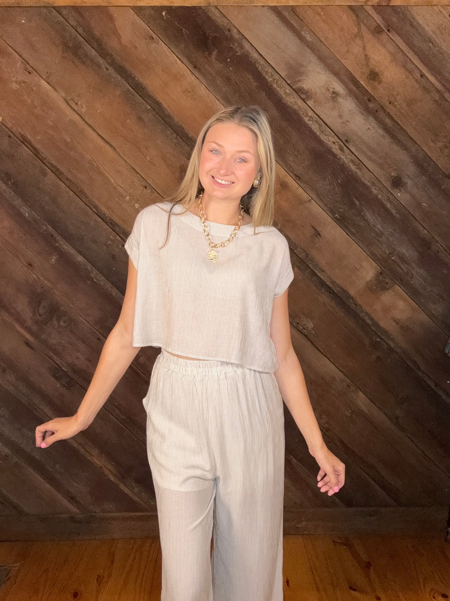 Chole Stripe Pant Set