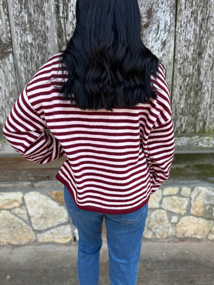 Tessa Pink Button Down Sweater