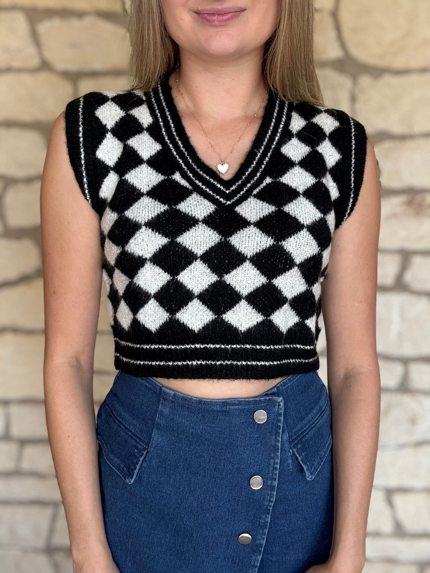 Lana Checkered Sweater Shirt