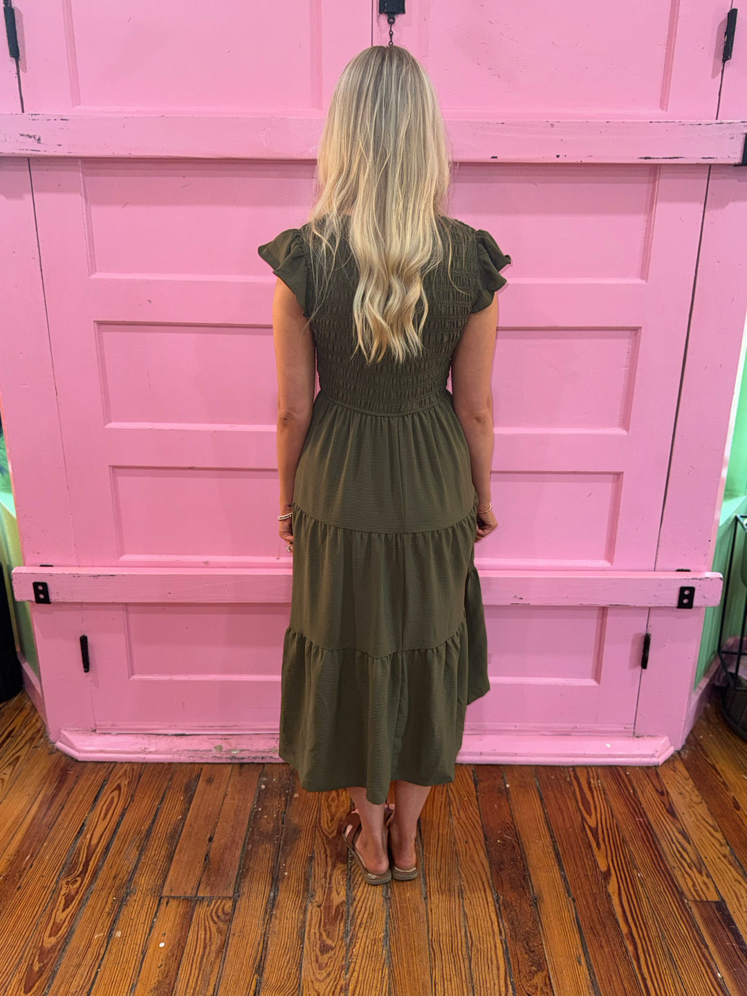 Name Of The Game Dress Olive Dress