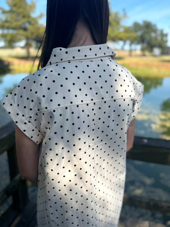 Amer Cream Polka Dot Mini Dress