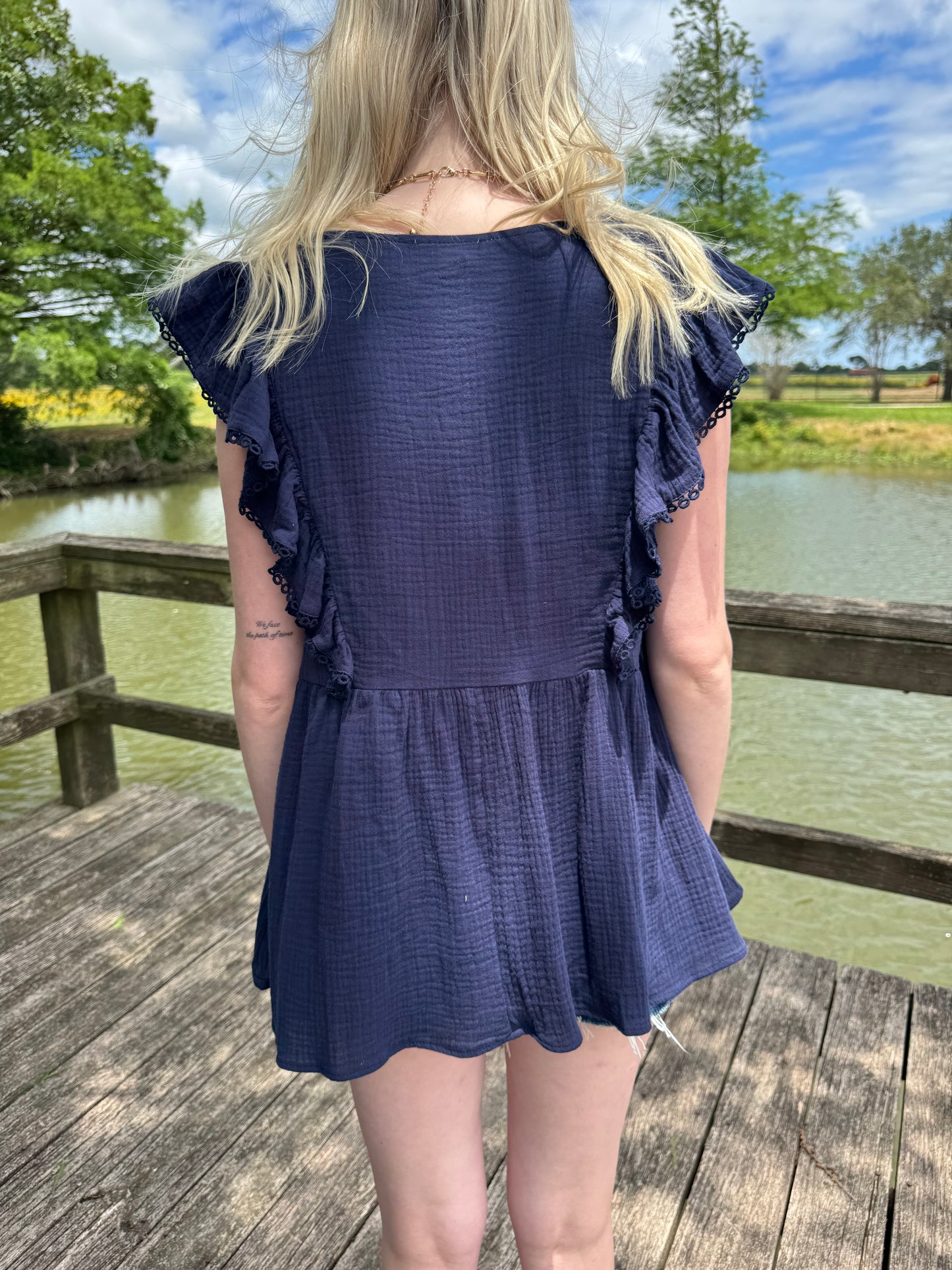 Aria Embroidered Gauze Top