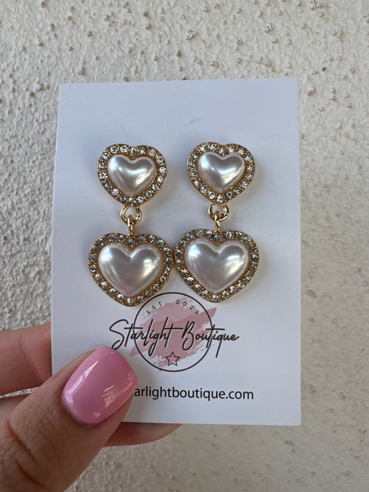 Bennett Pearl Heart Earrings