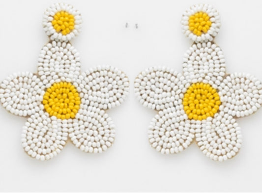 White Flower Earrings