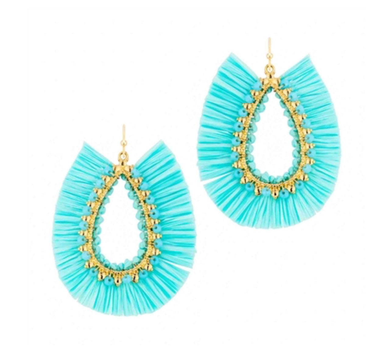 Fan Earrings- Blue