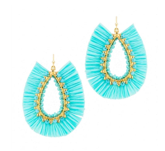 Fan Earrings- Blue