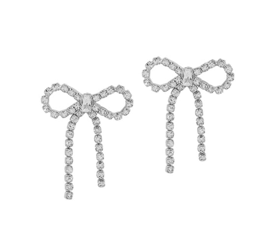 Rhinestone Bow Studs