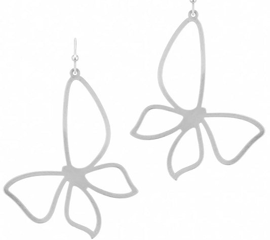 Silver Butterfly Earrings