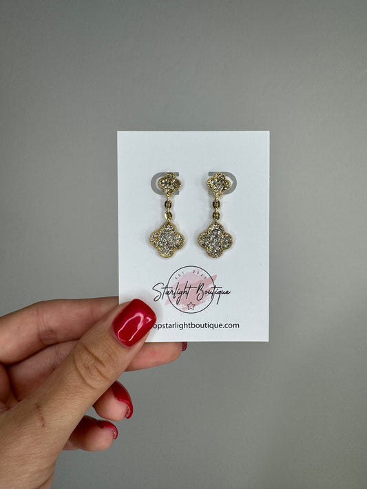 Diamond Clover Earrings