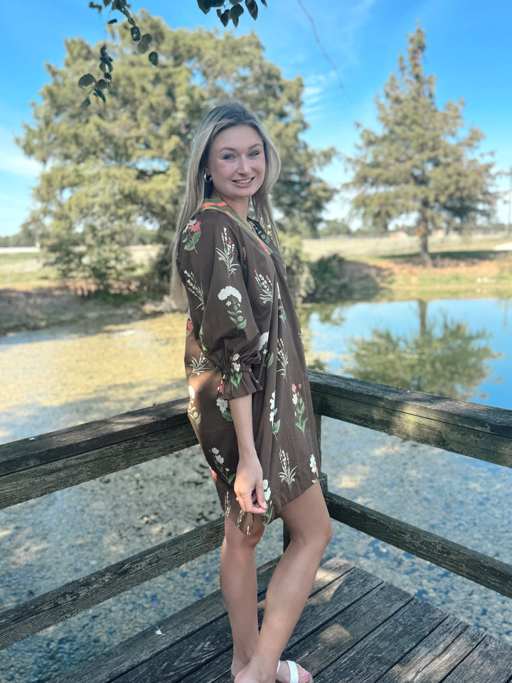 Emma Brown Long Sleeve Cotton Dress