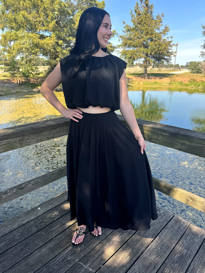Kaitlyn Black Skirt Set