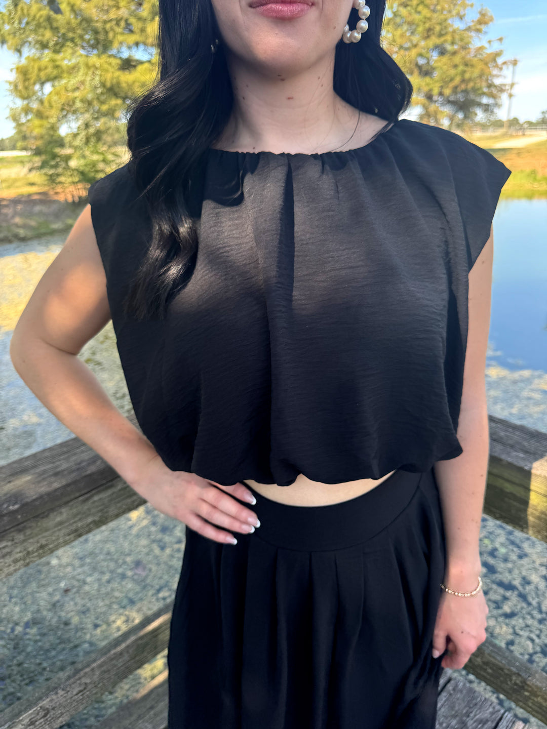 Kaitlyn Black Skirt Set