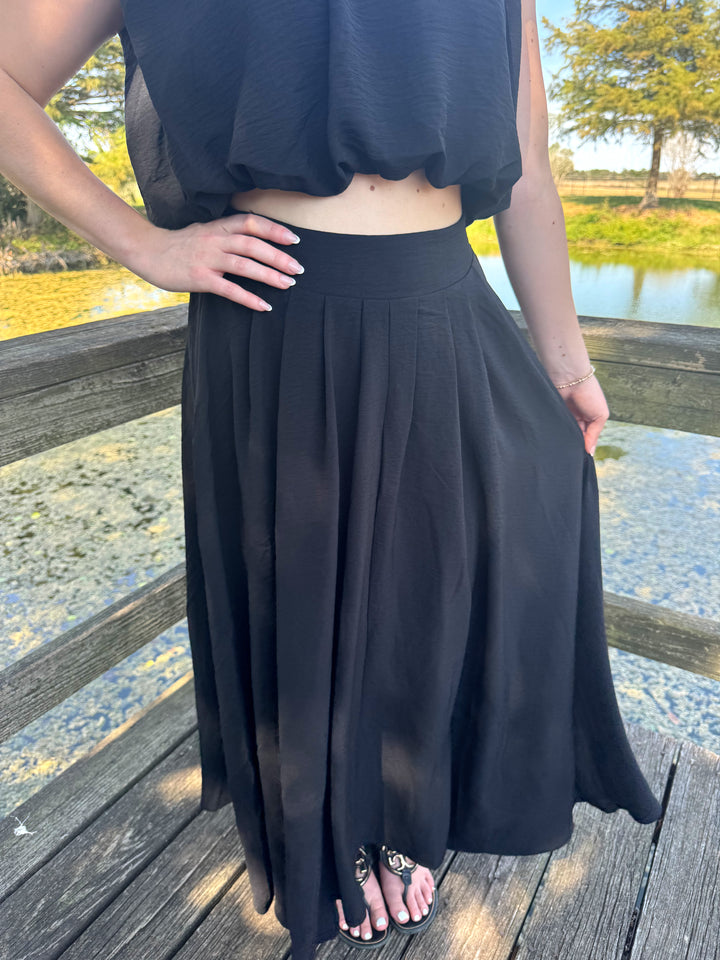 Kaitlyn Black Skirt Set