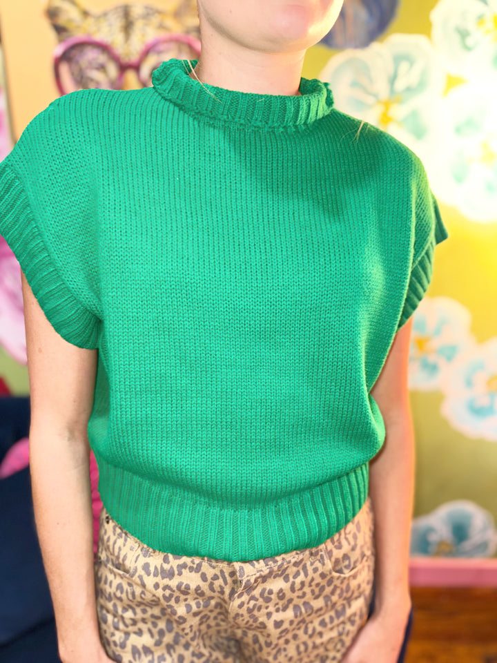 PREORDER Lana Green Mock Neck Sweater shirt