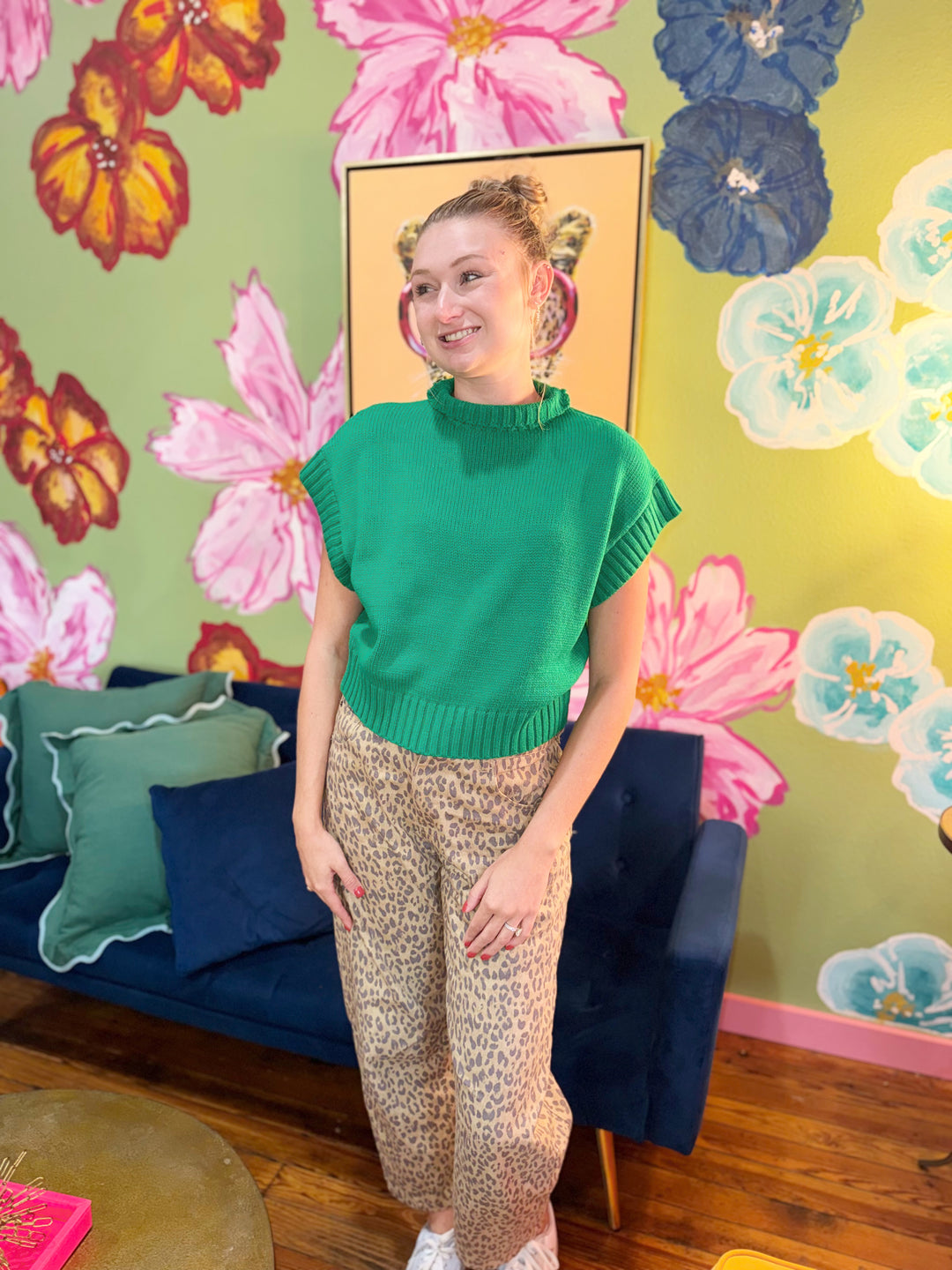 PREORDER Lana Green Mock Neck Sweater shirt
