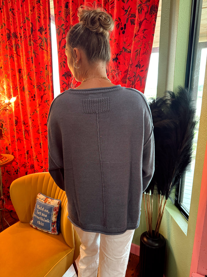 Piper Dusty Blue Sweater