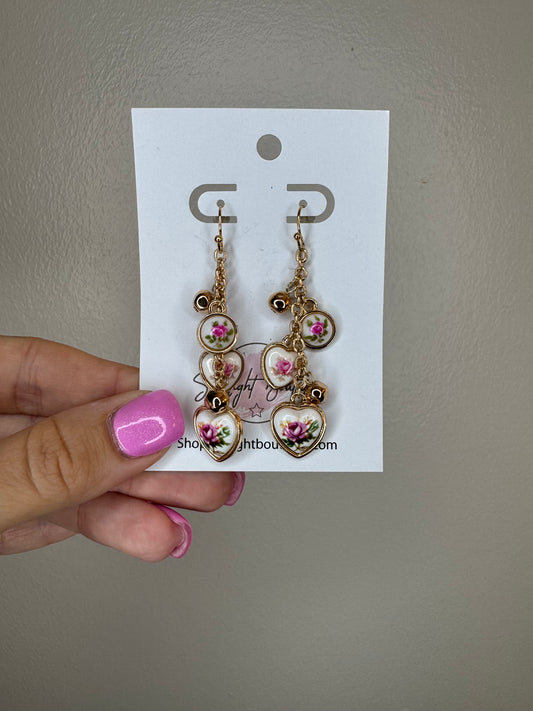 Rose Charm Earrings
