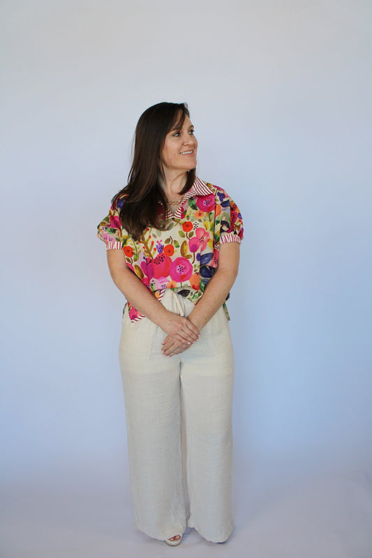 Taupe Gauze Lightweight Pants
