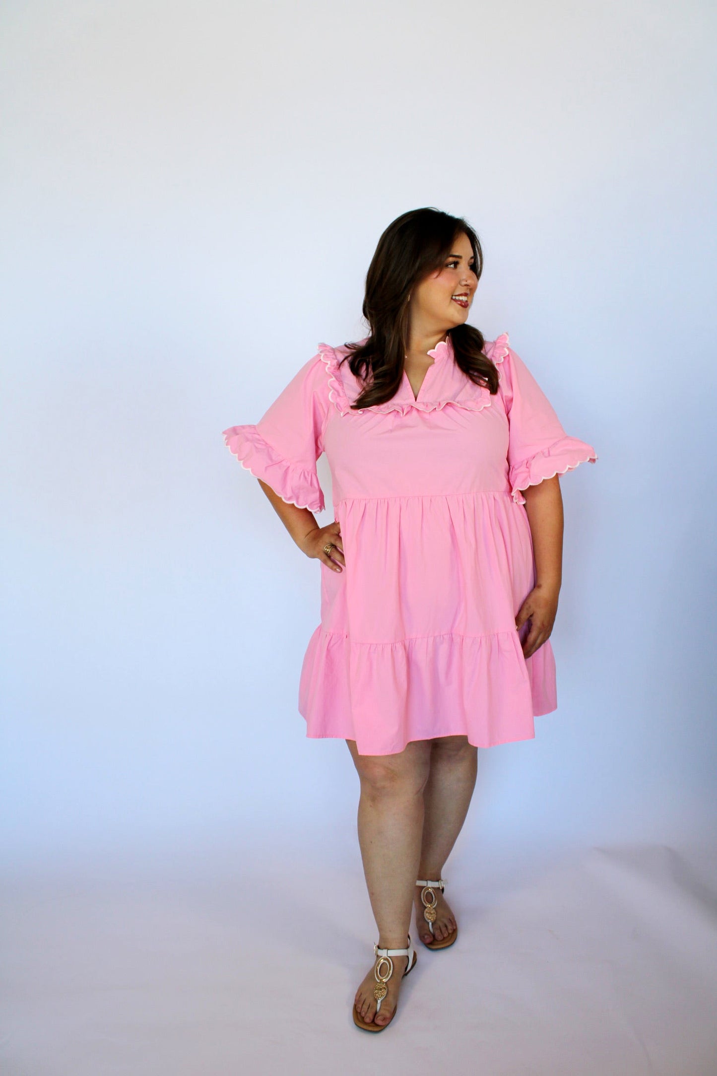 Fall Feels Cotton Dress- Pink