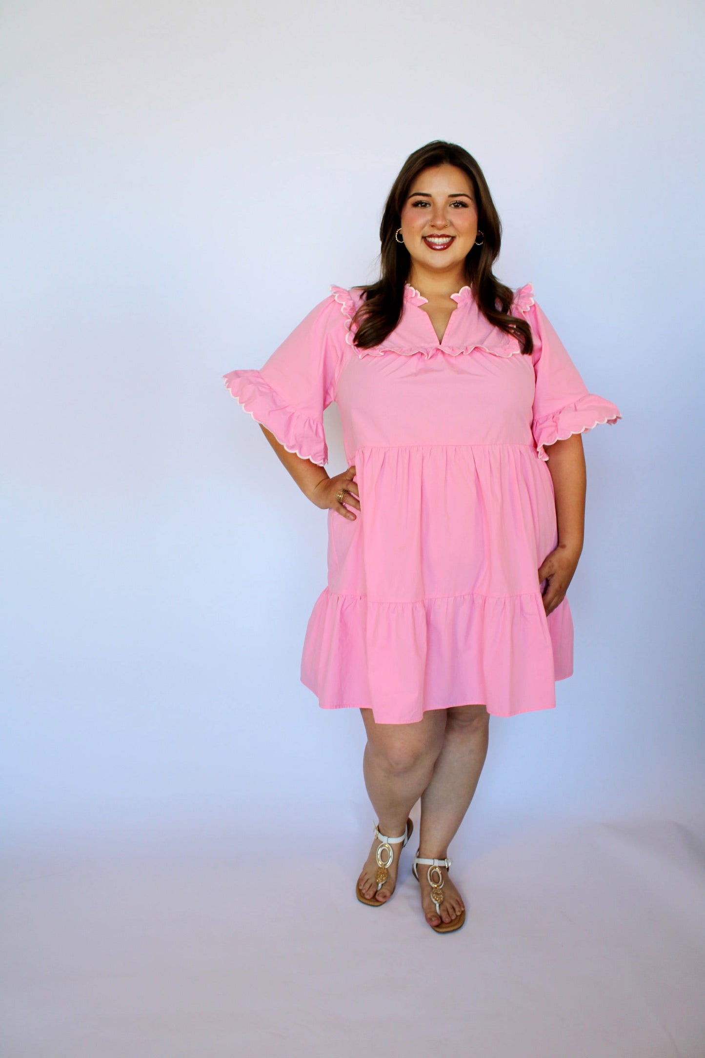 Fall Feels Cotton Dress- Pink