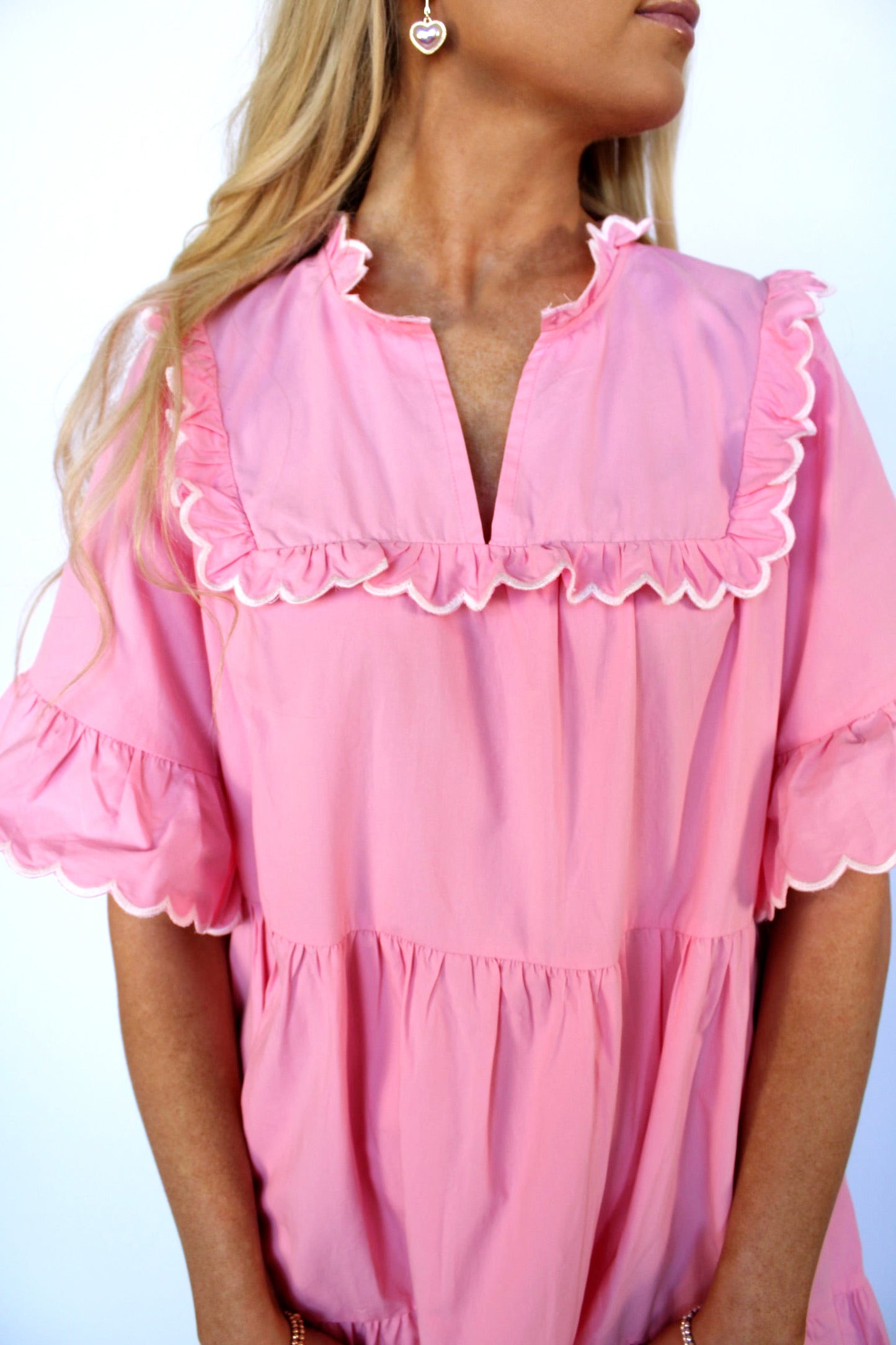 Fall Feels Cotton Dress- Pink