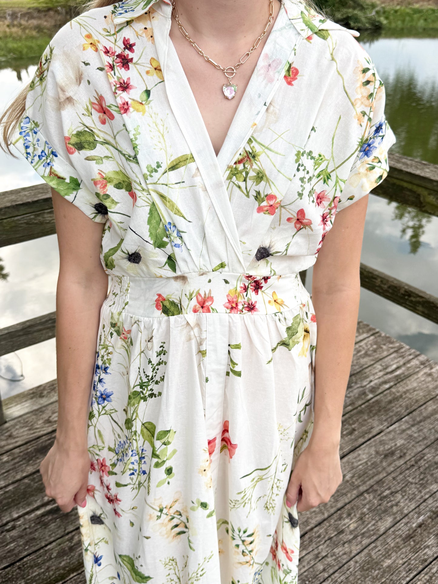 Shannon Floral Cotton Midi Dress