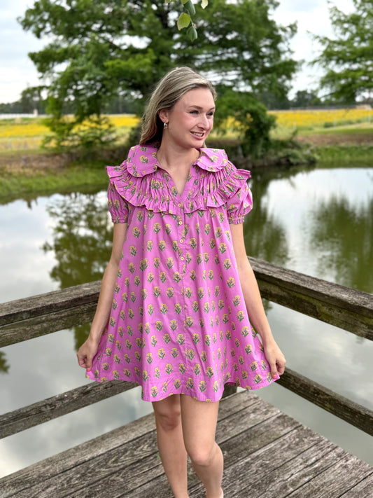 Rowan Cotton Pink Mini Dress