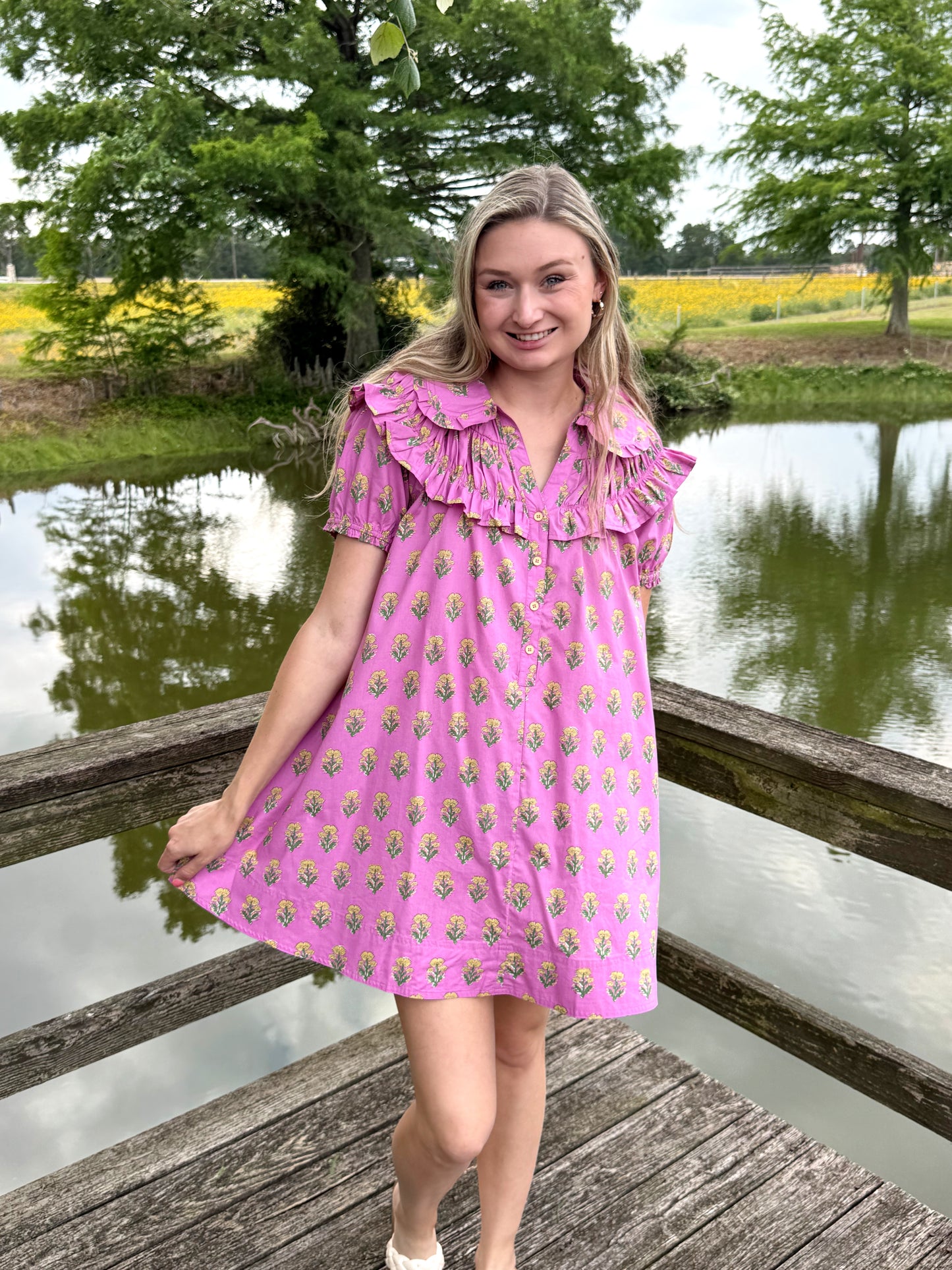 Rowan Cotton Pink Mini Dress