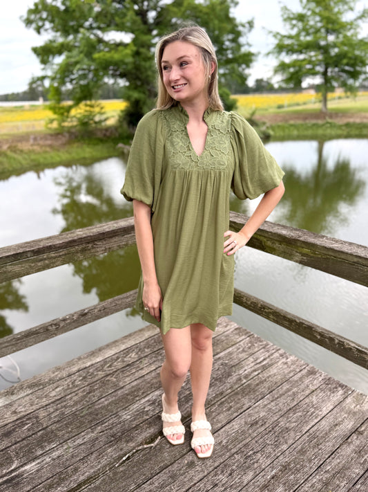 Maeve Olive Mini Dress